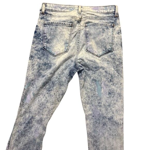 Monfrere distressed splatter paint denim skinny jeans size 32 - Picture 3 of 6
